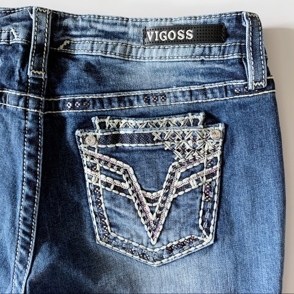 VIGOSS Straight Leg Boyfriend Jeans Raw Hem - Picture 7 of 8